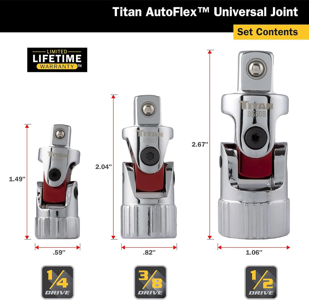 Titan 85505 3-Piece Automotive-Flex U-Joints