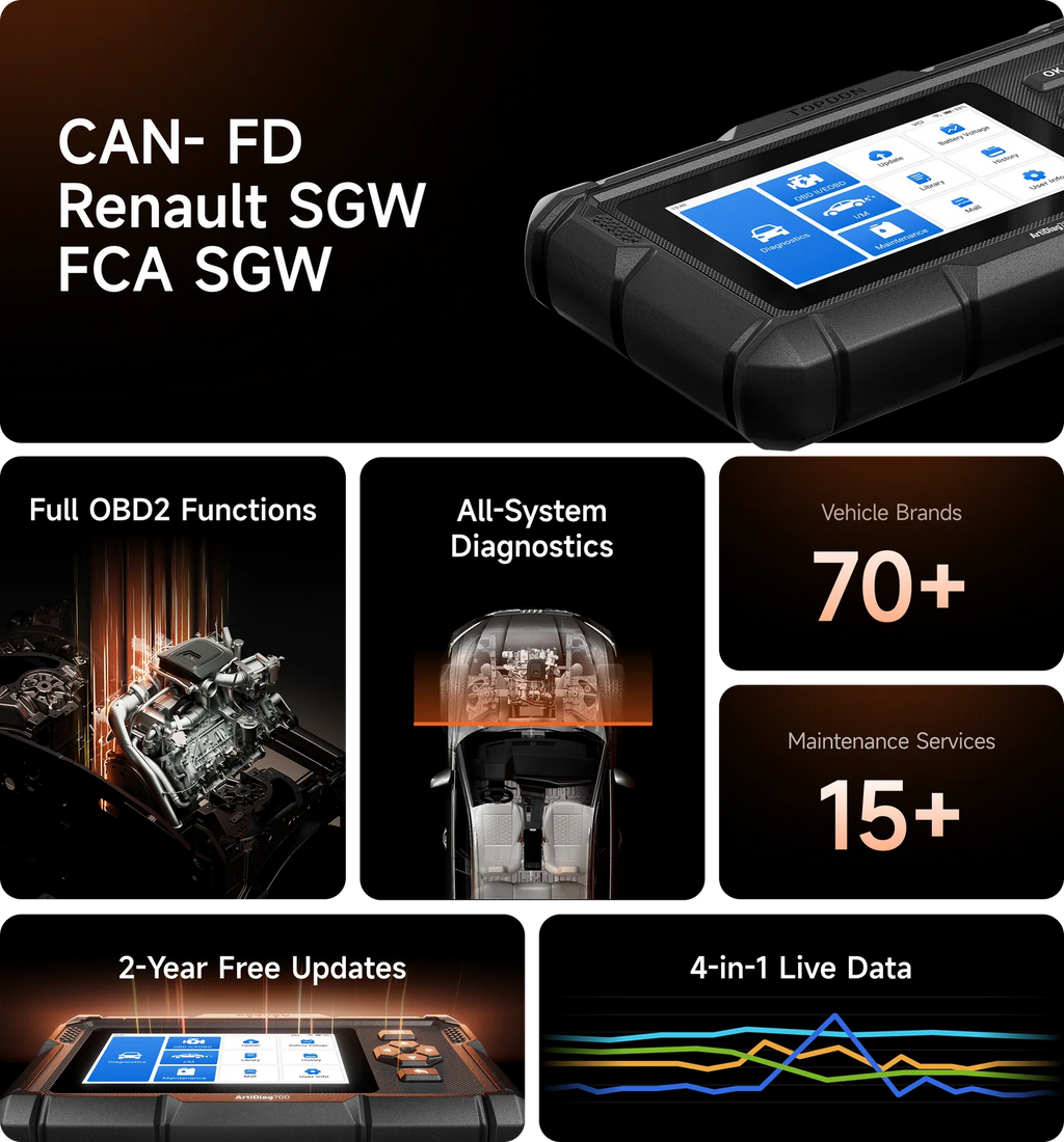 TOPDON ArtiDiag700 | Mid-Range Diagnostic Scan Tool - New Products,Diagnostics,Diagnostics>Mid-Range Diagnostic Tools