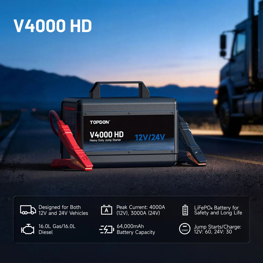 V4000 HD 12V/24V 4000A Jump Starter