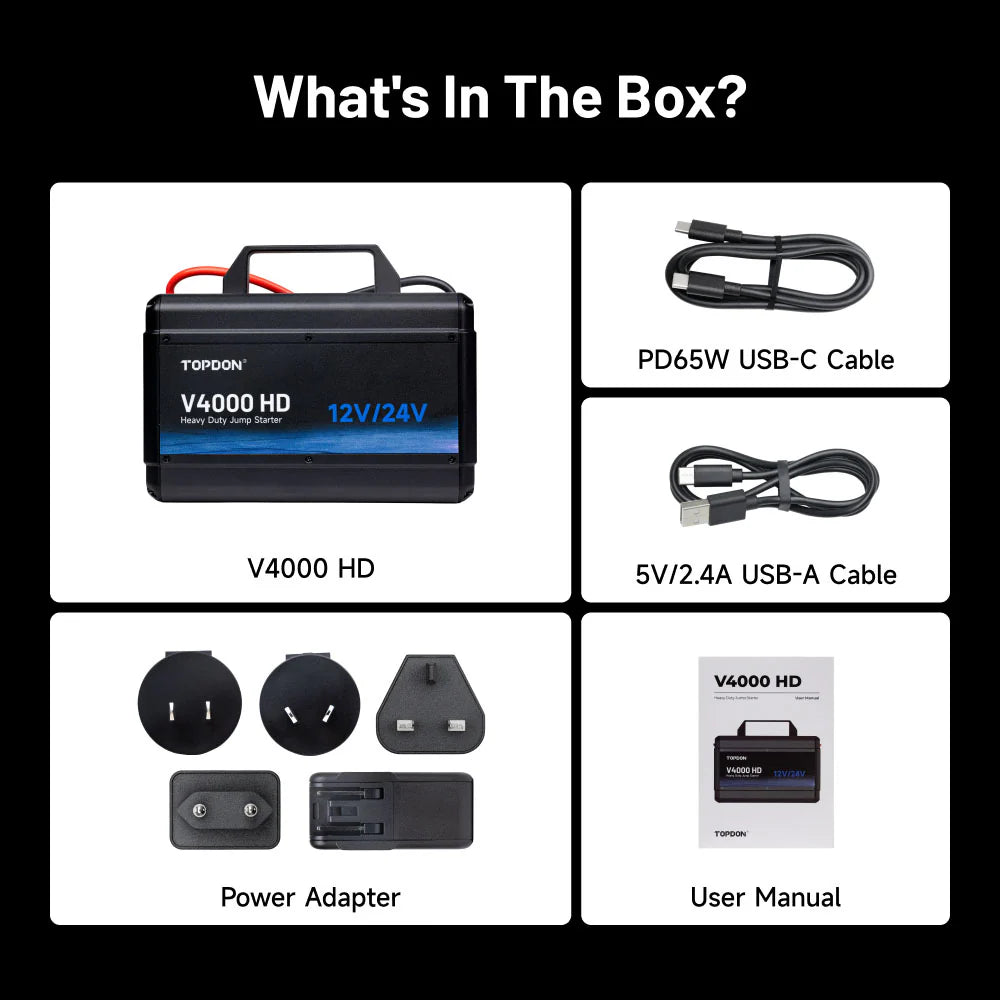 V4000 HD 12V/24V 4000A Jump Starter