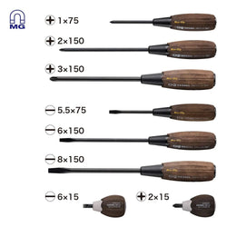 WOOD-COMPO Non-Slip Tang-Thru Screwdriver 8PC. Set