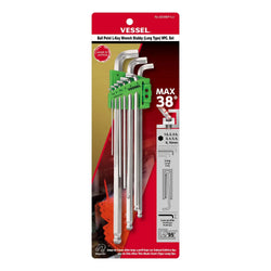 Ball Point Hex L-Key Wrench Stubby (Long Type) 9PC. Set