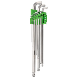 Ball Point Hex L-Key Wrench Stubby (Long Type) 9PC. Set