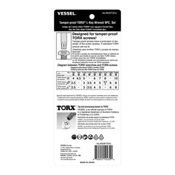 Tamper-proof Torx L-Key Wrench 9PC. Set