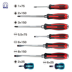 MEGADORA Tang-Thru Screwdriver 8PC. Set