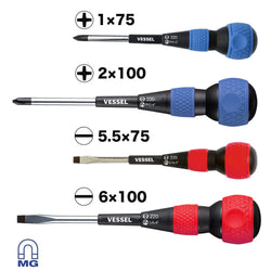 BALL GRIP Screwdriver 4PC. Set <Paper Box>