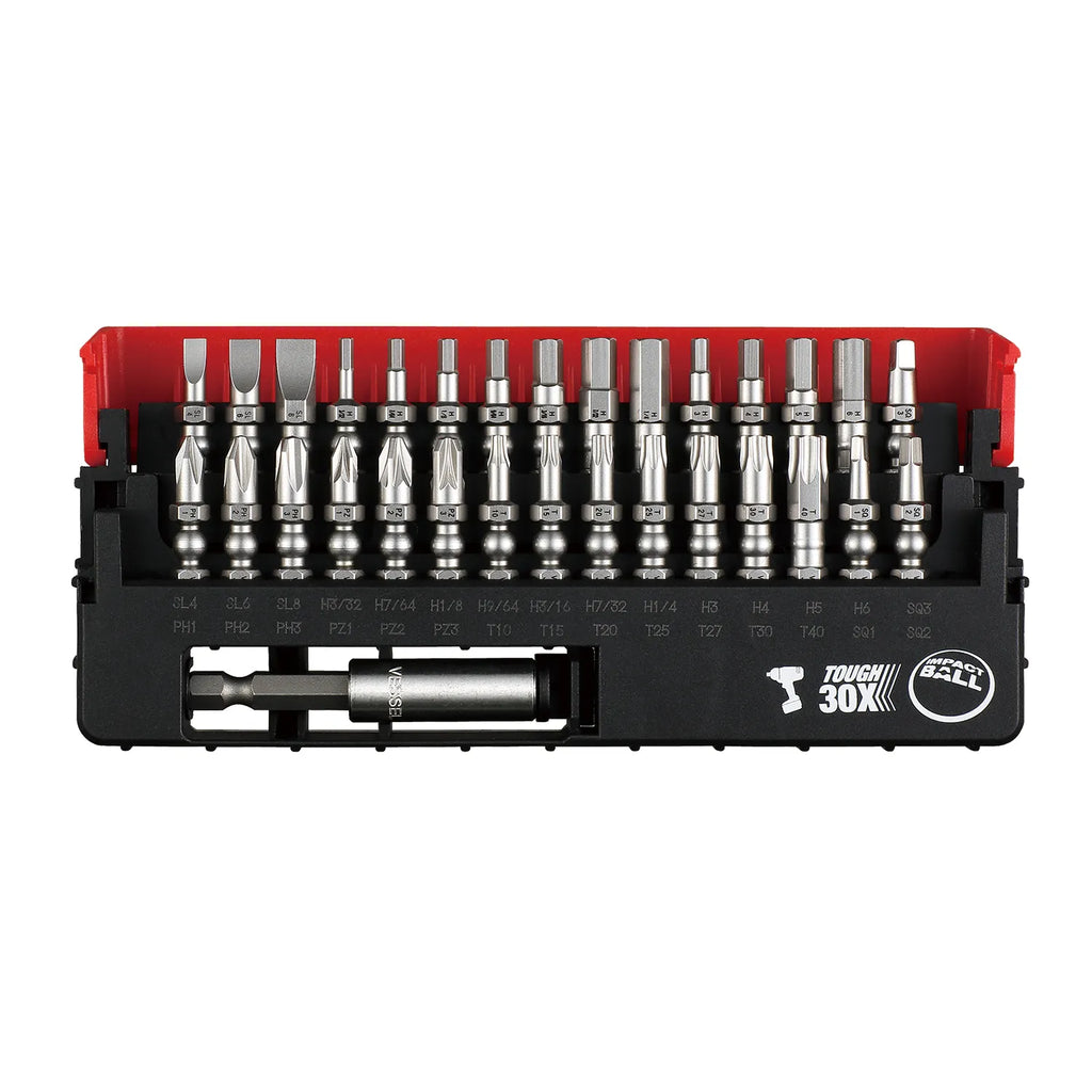 IMPACT BALL™ Torsion Bit 30+1 PC. Set in SLIDE CASE