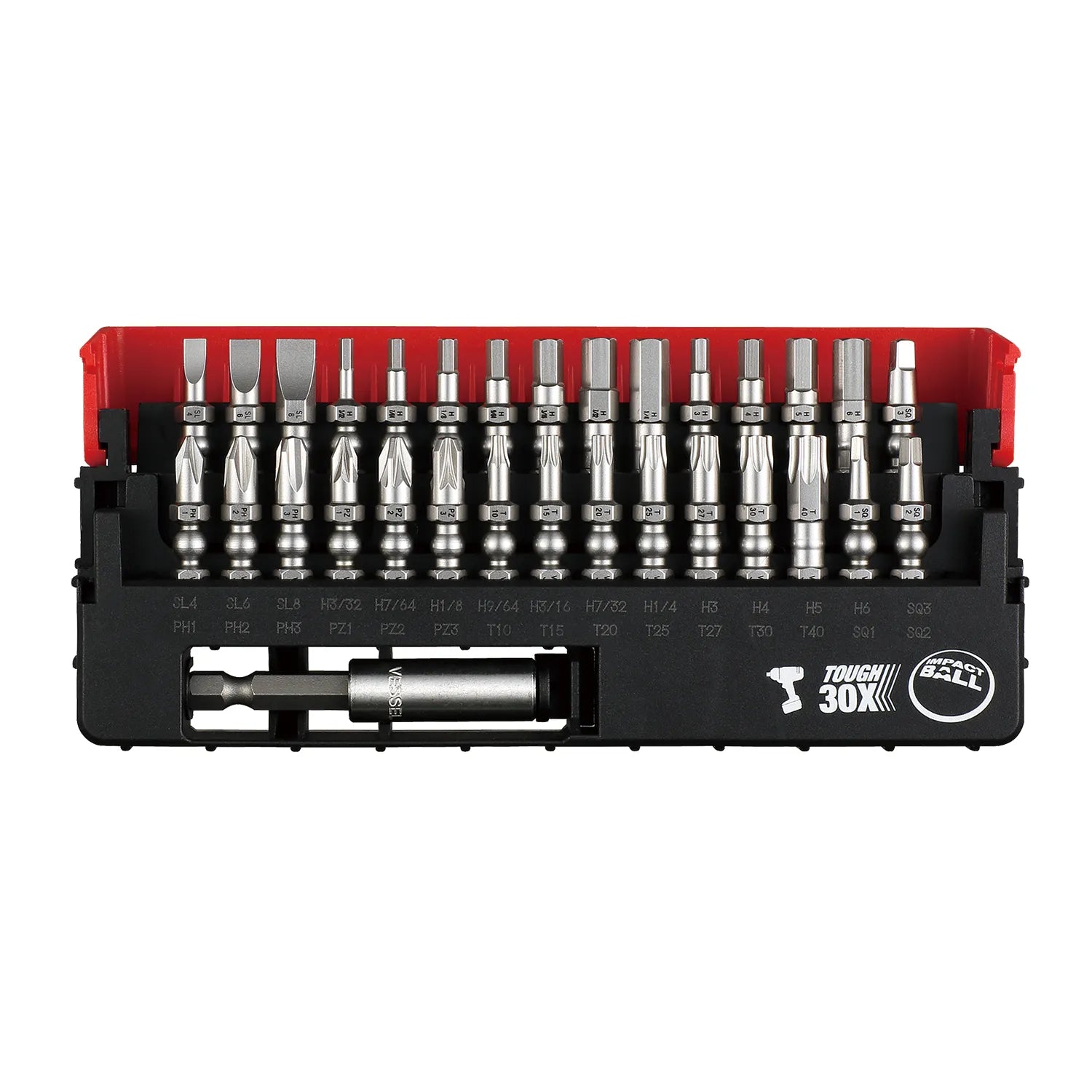 IMPACT BALL™ Torsion Bit 30+1 PC. Set in SLIDE CASE