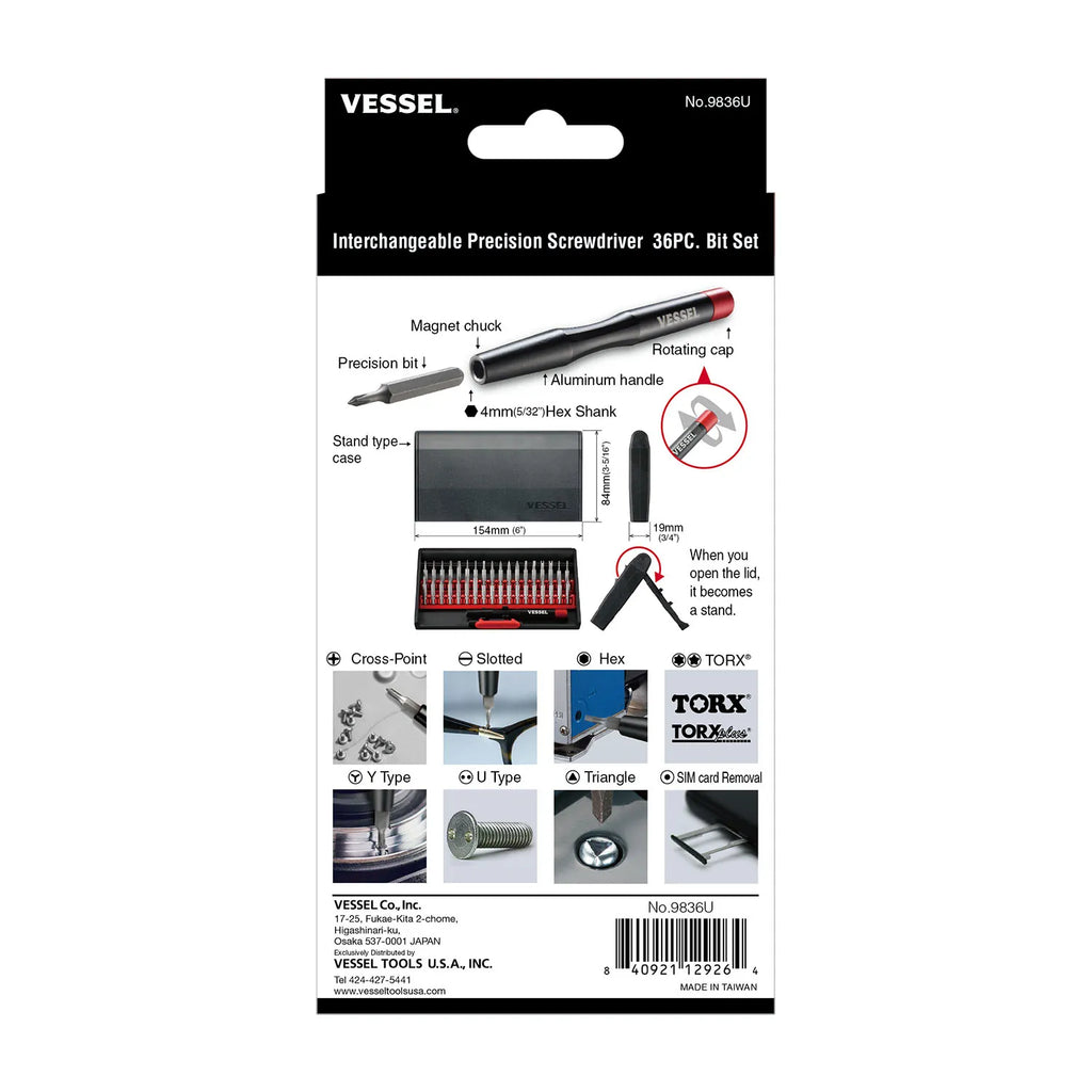 Interchangeable precision Screwdriver 36PC. Bit Set