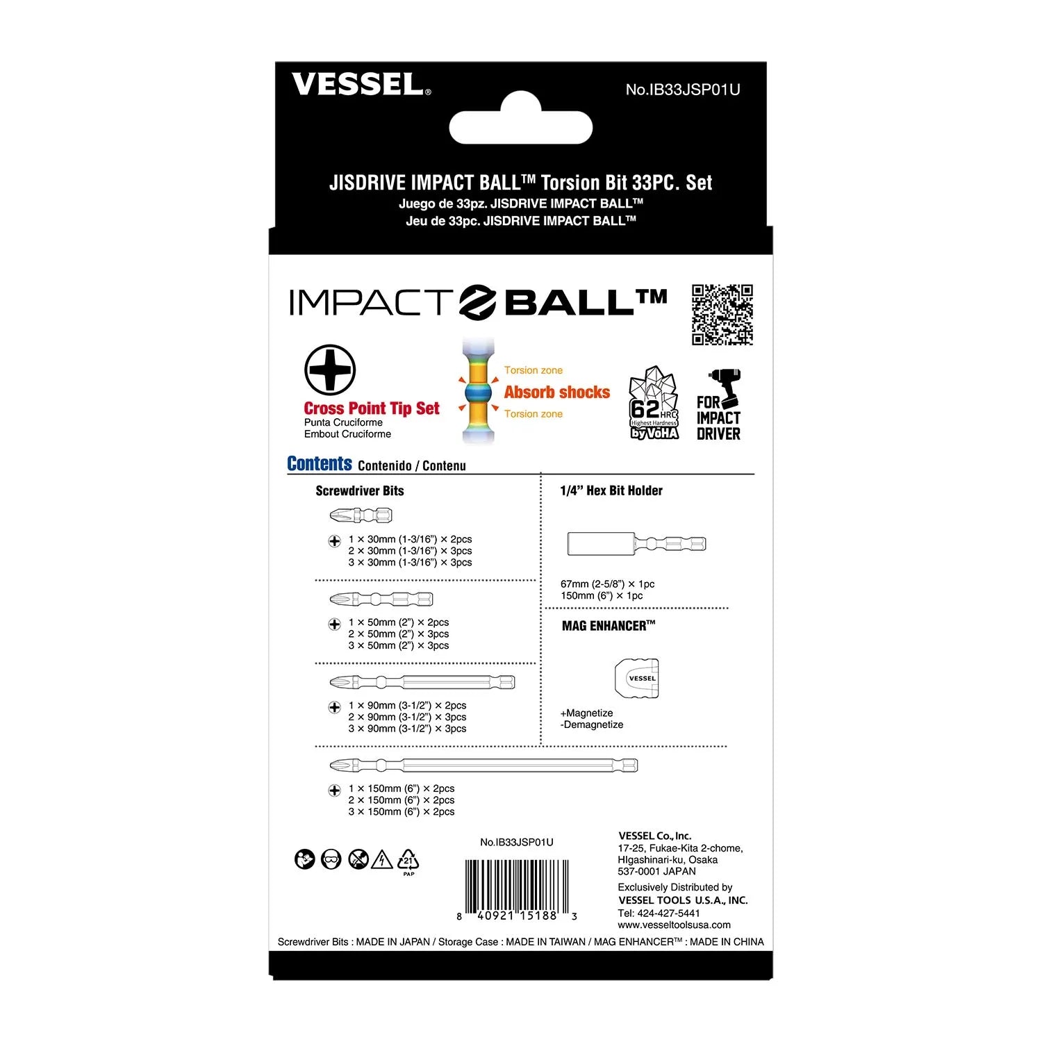 JISDRIVE Impact Ball Torsion Bit 33PC. Set