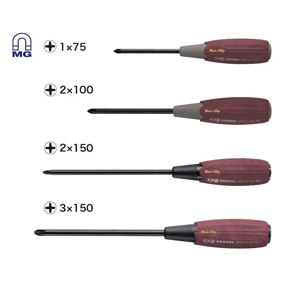 WOOD-COMPO JISDRIVE Screwdriver 4PC. Set Crimson Edition