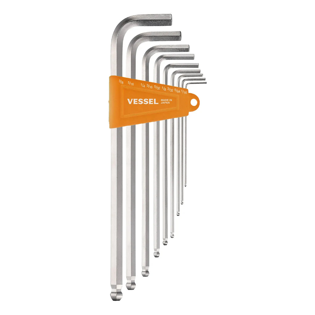 Ball Point Hex L-Key Wrench (Extra Long Type) 9PC. Set