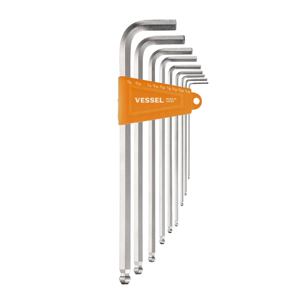 Ball Point Hex L-Key Wrench (Long Type) (Inch) 9PC. Set