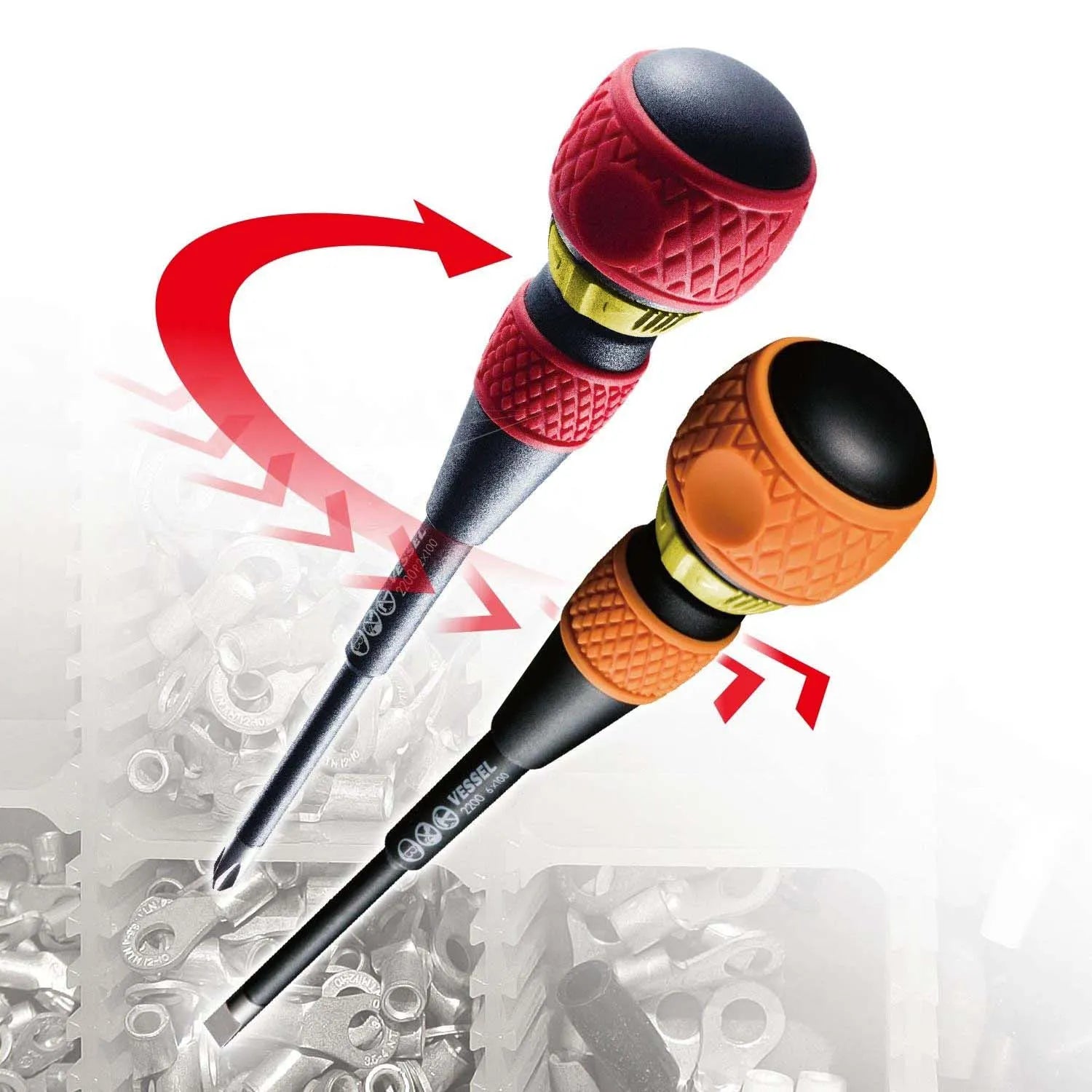 BALL GRIP JISDRIVE Screwdriver 4PC. Set