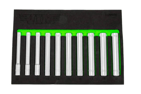 10 PC 3/8'' DR. EXTRA DEEP 6PT SOCKET SET  (10 - 19MM)