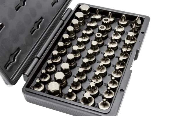 IMPACT MASTER Set, 50 Piece, Half Cut Torx, Hex, Flat, Philips, & XZN Drivers,  3/8" Sq. Dr.