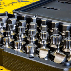 IMPACT MASTER Set, 50 Piece, Half Cut Torx, Hex, Flat, Philips, & XZN Drivers,  3/8" Sq. Dr.