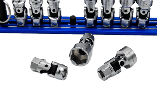 10 PC. 6-PT DUAL DRIVE STUBBY UJ METRIC  SOCKET SET - 1/4'' X 11MM DR. - BLUE MAGRAIL