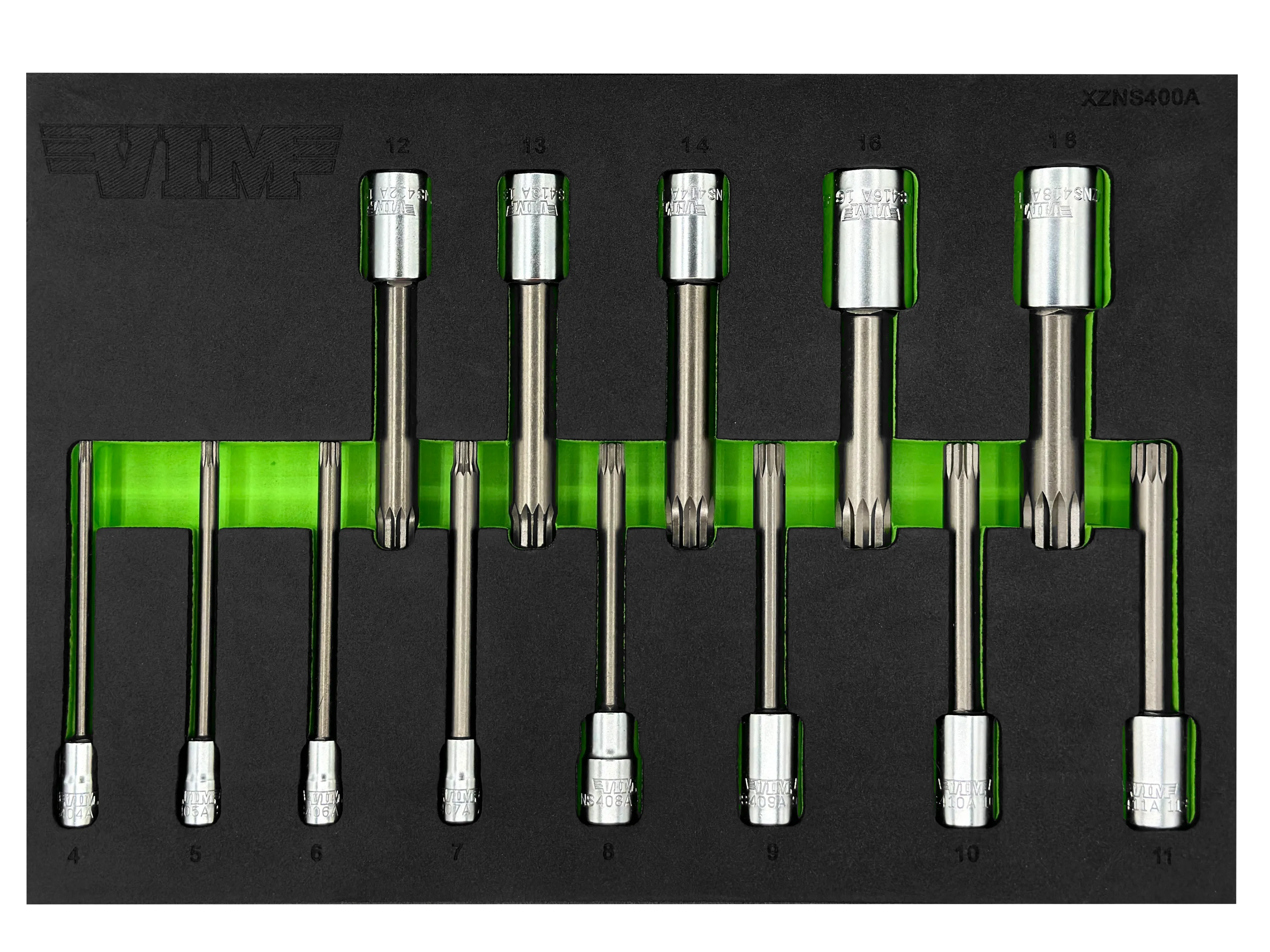 13 PC. 4'' OAL. XZN TRIPLE SQUARE DRIVER SET - S2 STEEL