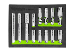 Spark Plug Master Set, 13 pc set, include XL, Standard and Swivel Spark Plug Tools