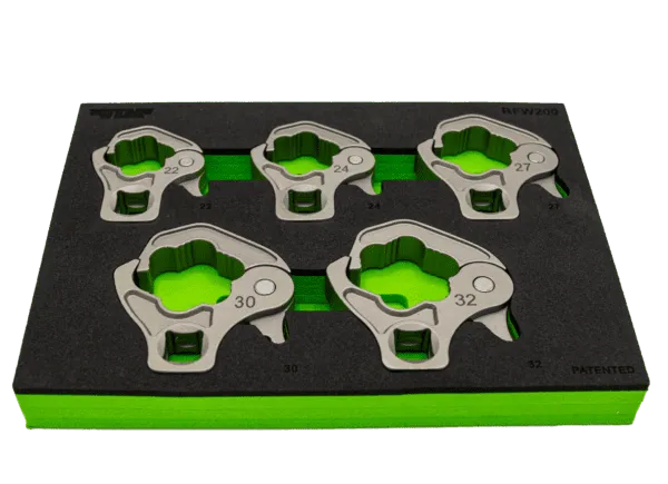 5 PC. 1/2'' DR. LARGE RATCHETING FLARE NUT WRENCH SET