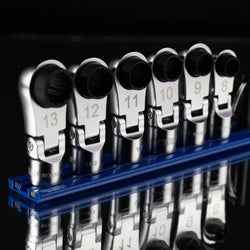 6 PC. 12PT OFFSET, FLEX HEAD RATCHETING WRENCH ATTACHMENTS (8 - 13MM)