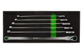 6 PC. DEEP SPLINE RATCHETING FLEX HEAD XL WRENCH SET