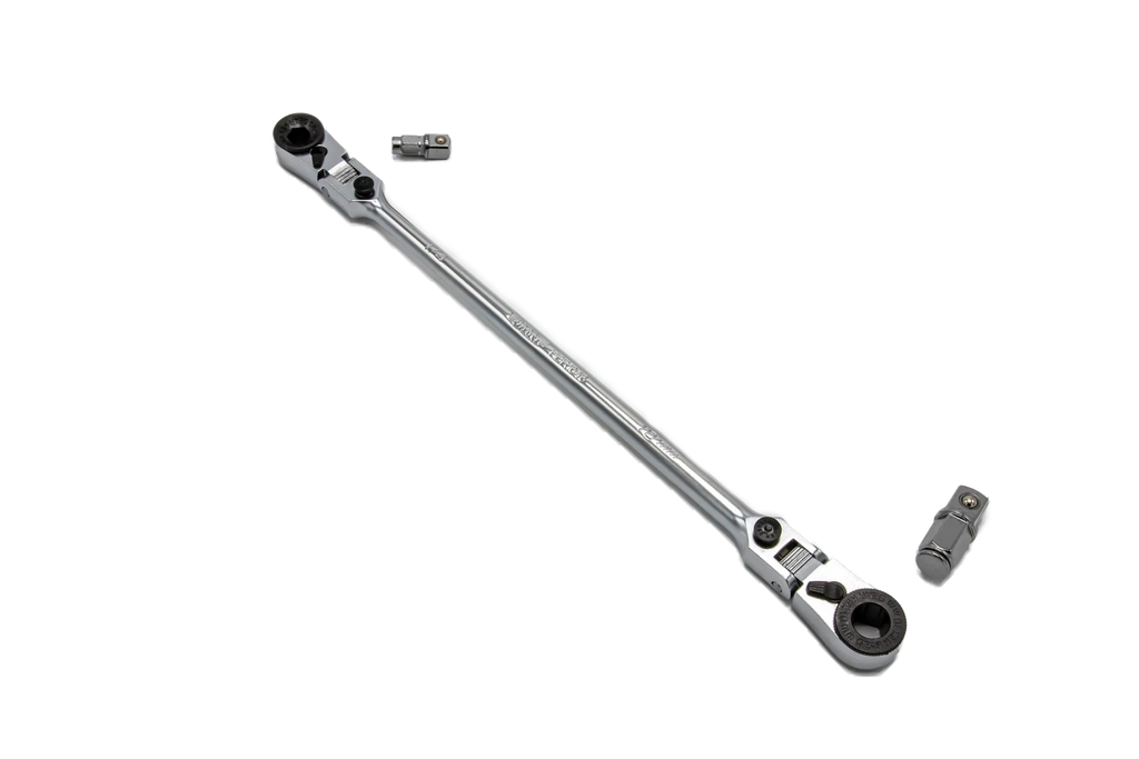 dual flex head 1/4" & 3/8" ratchet with removable drives