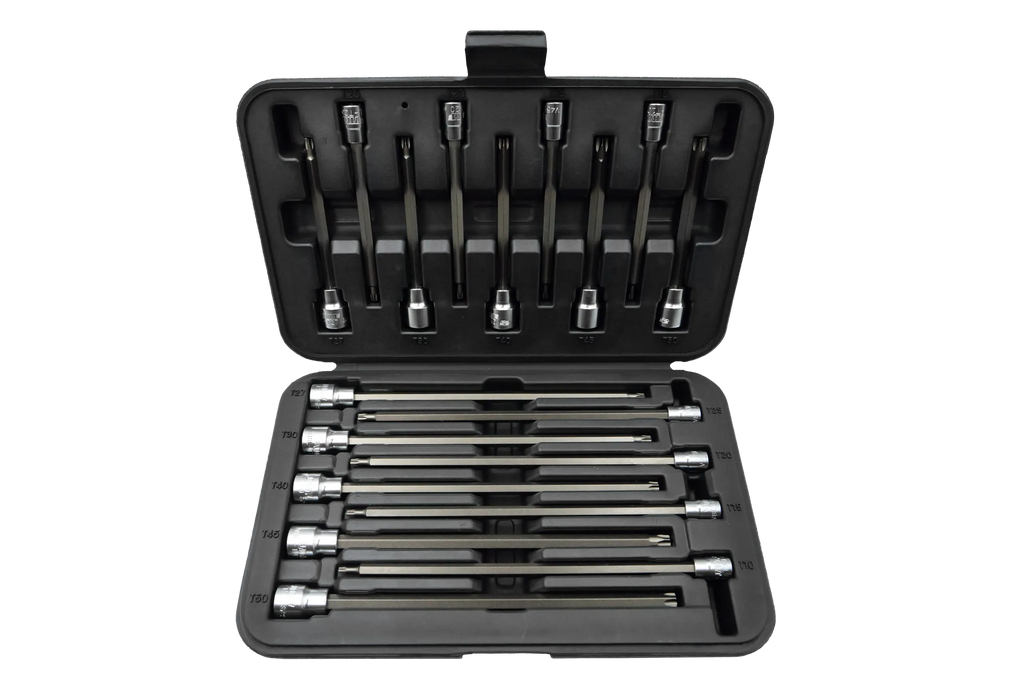 18 pc. Long Torx Master Set, 9pc 4.5" Long T10 tru T50, 9 pc 8" long T10 thru T50