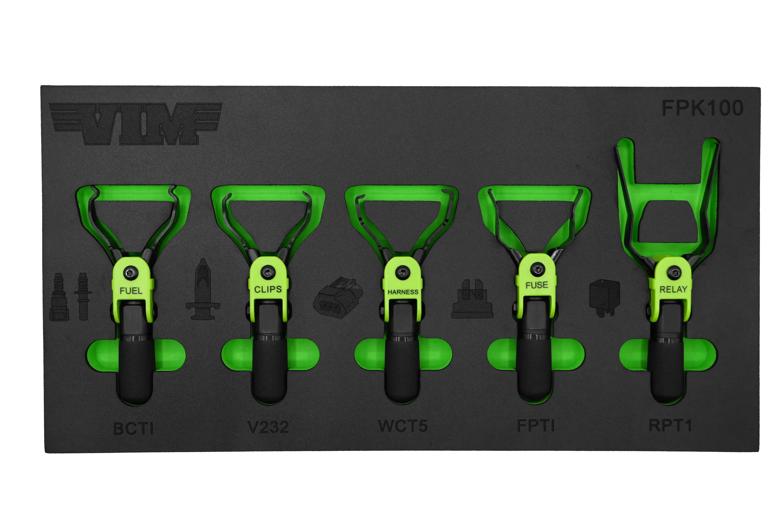 5 PC. FLEX FINGER PLIER KIT, INCLUDES: BCT1, V232, WCT5, FPT1 & RPT1