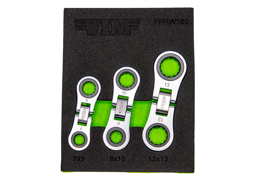 Nano flex ratcheting wrench set