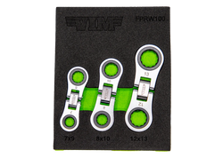 Nano flex ratcheting wrench set