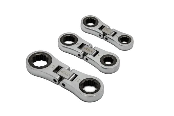 Nano flex ratcheting wrench set