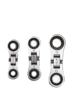 Nano flex ratcheting wrench set
