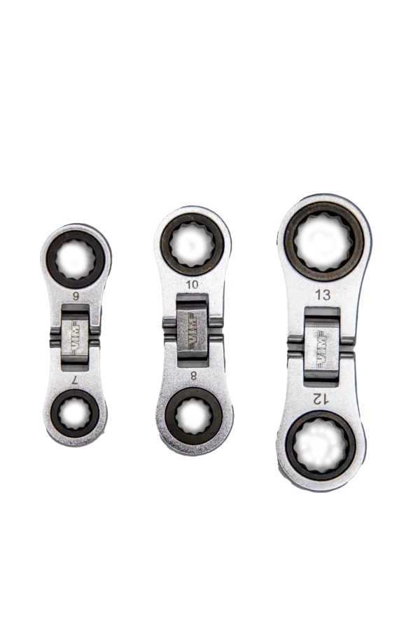Nano flex ratcheting wrench set