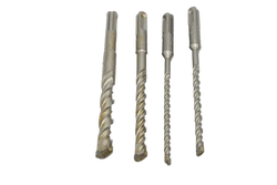 Hammer Drill Adapter, 4 Carbide Tipped Hammer Drills, 3/16", 1/4", 3/8", & 1/2"