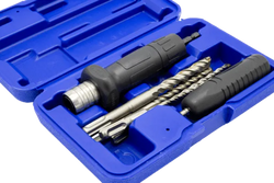 Hammer Drill Adapter, 4 Carbide Tipped Hammer Drills, 3/16", 1/4", 3/8", & 1/2"