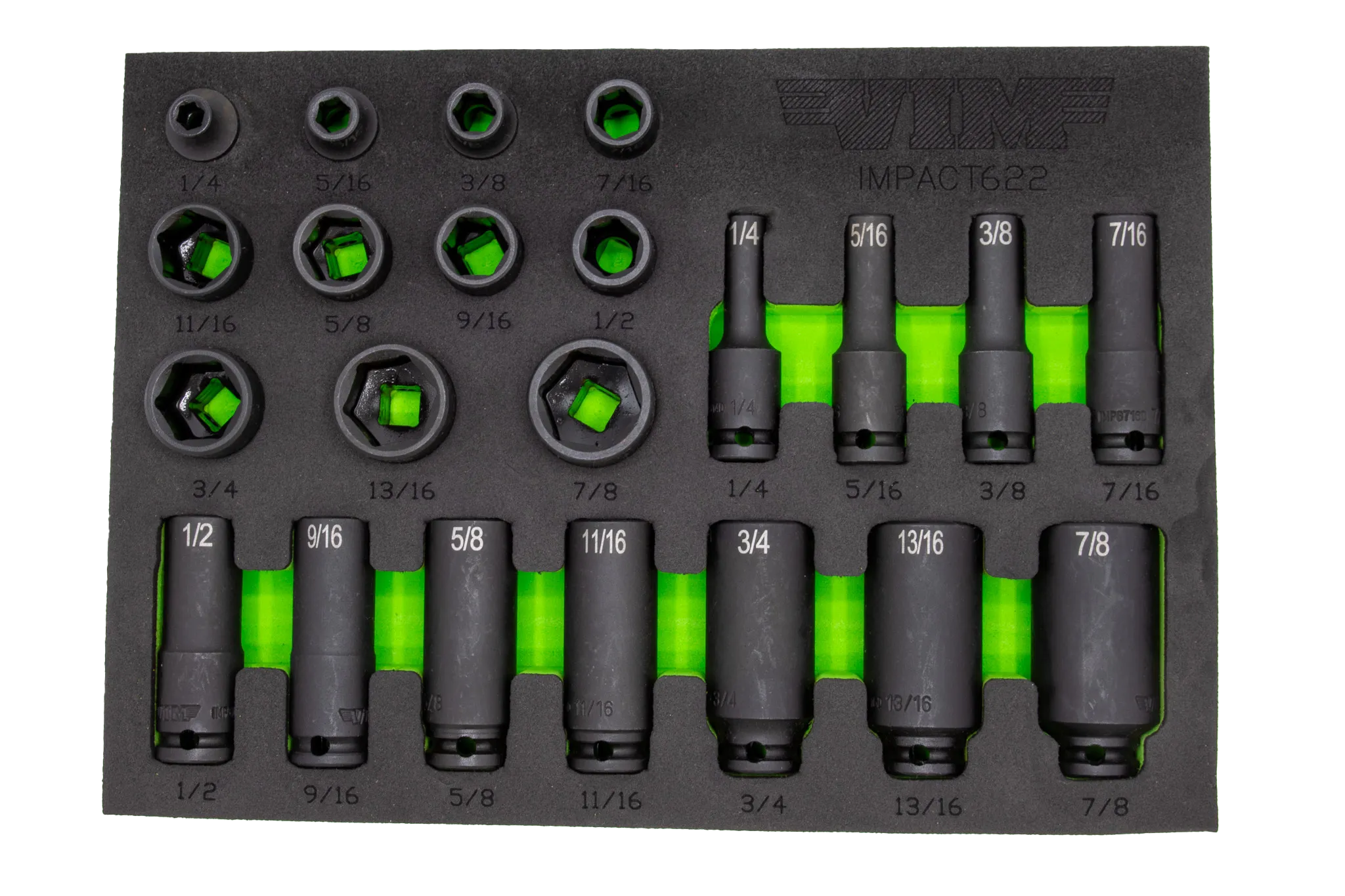 22 PC. 3/8" DR. SAE  IMPACT SOCKET SET