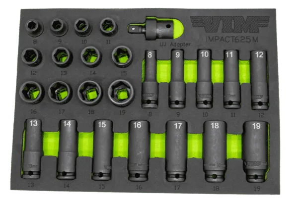 25 PC. 3/8" DR. METRIC  IMPACT SOCKET SET