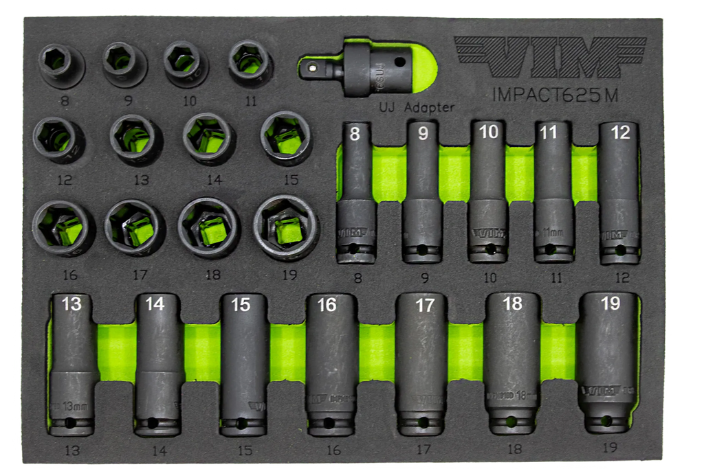 25 PC. 3/8" DR. METRIC  IMPACT SOCKET SET
