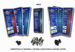 MAGRAIL Jobber Pack, 10 pc includes (6) 8" Magrails, (3) 1/4" and (3) 3/8", (2) packs of studs, rail  lifters and a bit base
