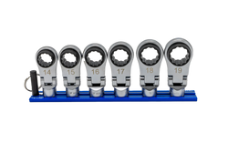6 PC. 12PT OFFSET, FLEX HEAD RATCHETING WRENCH ATTACHMENTS (14 - 19MM)
