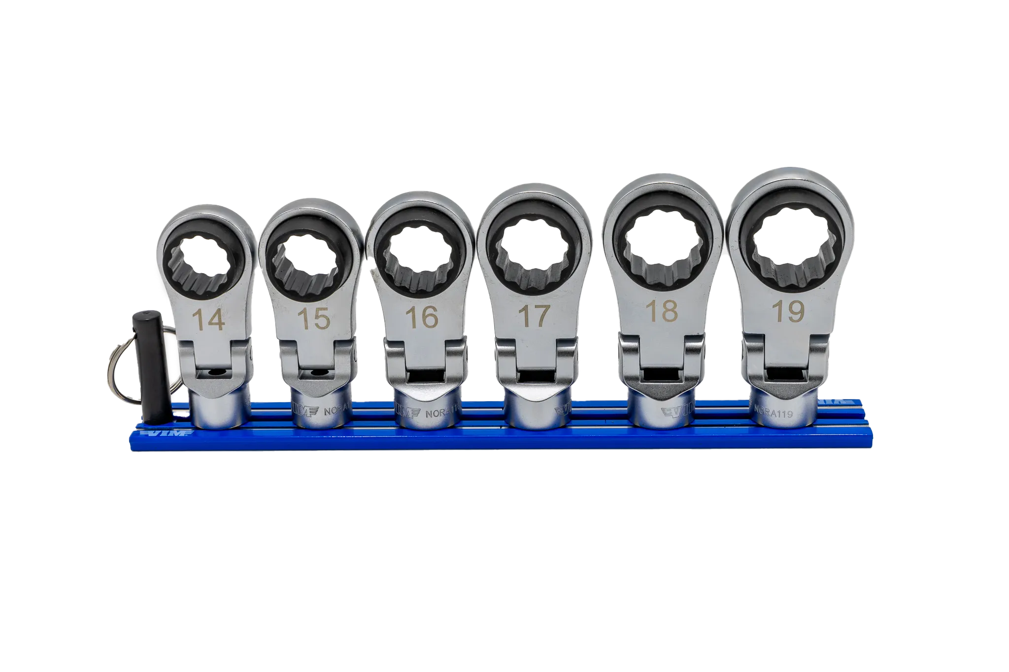 6 PC. 12PT OFFSET, FLEX HEAD RATCHETING WRENCH ATTACHMENTS (14 - 19MM)