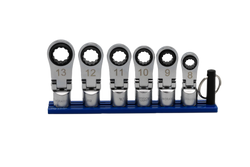 6 PC. 12PT OFFSET, FLEX HEAD RATCHETING WRENCH ATTACHMENTS (8 - 13MM)