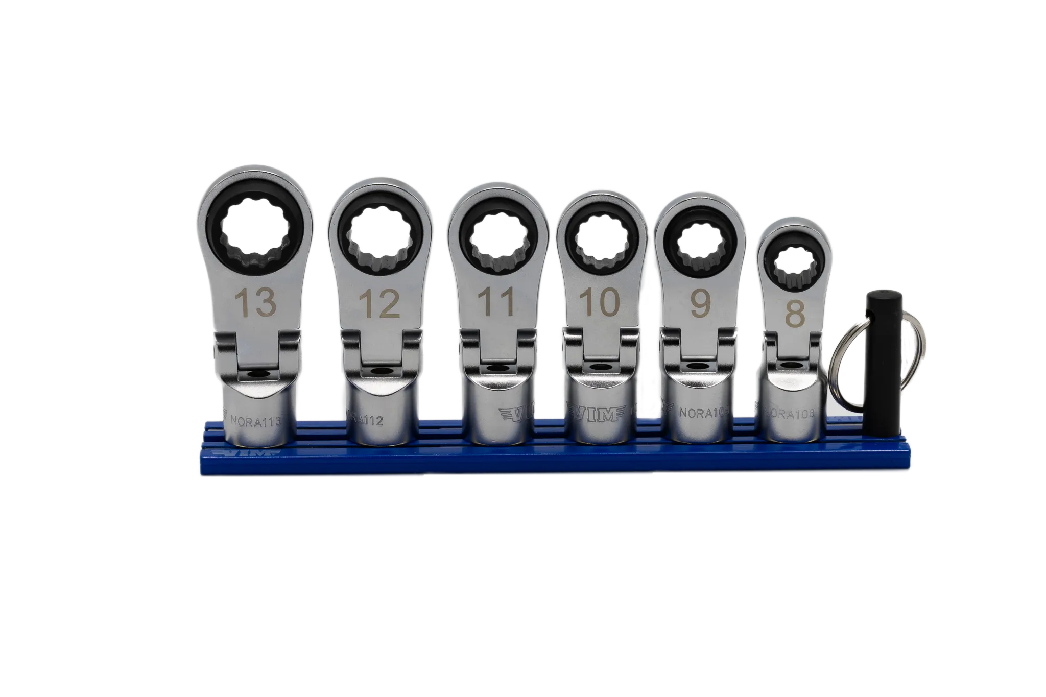 6 PC. 12PT OFFSET, FLEX HEAD RATCHETING WRENCH ATTACHMENTS (8 - 13MM)
