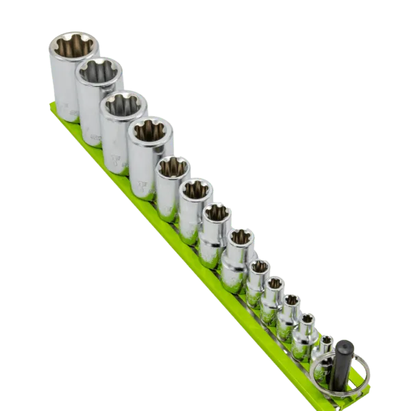 Elite 13pc. Torx Plus Socket Set, EP4 Thru EP24, package on a Black Magrail