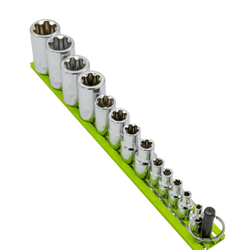 Elite 13pc. Torx Plus Socket Set, EP4 Thru EP24, package on a Black Magrail