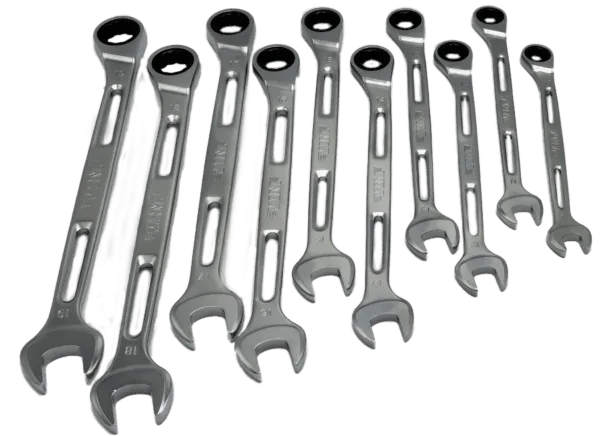10 PC. SLIM ANGLED RATCHETING WRENCH SET