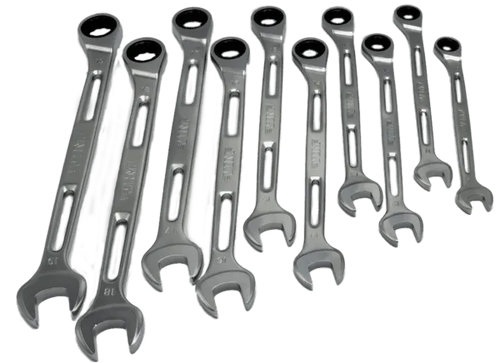 10 PC. SLIM ANGLED RATCHETING WRENCH SET