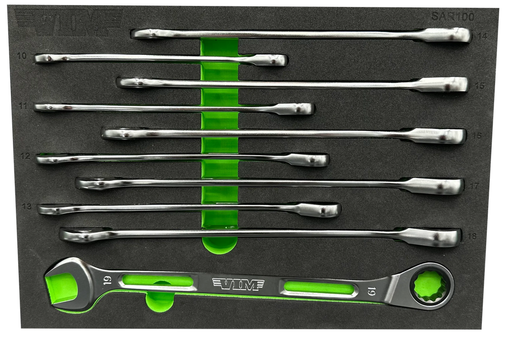 10 PC. SLIM ANGLED RATCHETING WRENCH SET
